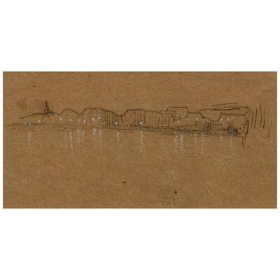 JAMES ABBOTT MCNEILL WHISTLER (1834-1903) Study for a Nocturne 5 x 9 5/8 in. (12.7 x 24.4 cm.) (Executed circa 1872-75.)