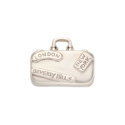 TIFFANY & CO: STERLING SILVER WORLD TRAVEL SUITCASE PILL BOX