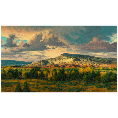 RICHARD IAMS (BORN 1950) Western Landscape 42 x 72 in.
